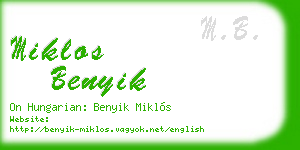 miklos benyik business card