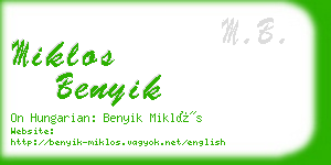 miklos benyik business card